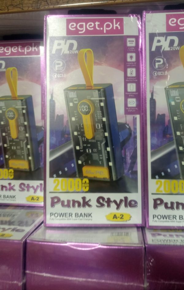 20,000mAh Transparent Power Bank – 66W Super Fast Charging High Capacity | PD 20W | Ultra-Fast & Stylish