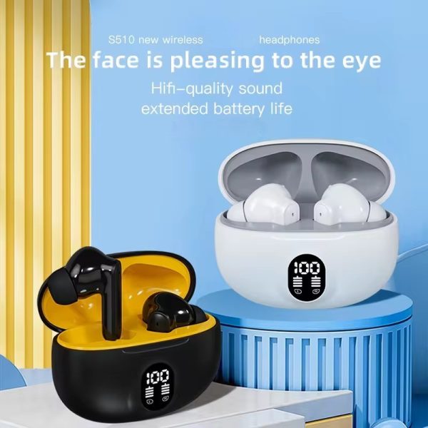 Stereo 895B Wireless Bluetooth Earbuds | Pro In-Ear Headphones with LED Display, Mic & Type-C Fast Charging | Bluetooth 5.3 for Android/iPhone