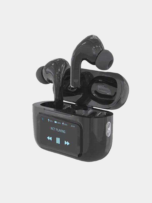 A9 Pro Wireless Earbuds | ANC/ENC Noise Reduction | Touchscreen Display | BT 5.4 | For Android & iOS – Apple-Style Design