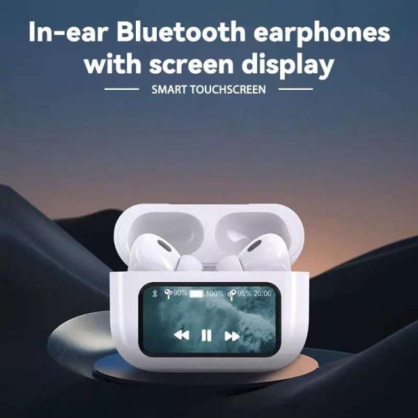 A9 Pro Wireless Earbuds | ANC/ENC Noise Reduction | Touchscreen Display | BT 5.4 | For Android & iOS – Apple-Style Design