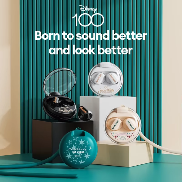 Disney 100th Anniversary Edition | QS-T1 Wireless Bluetooth 5.3 Earbuds – HiFi Stereo Sound, Low Latency, Random Color