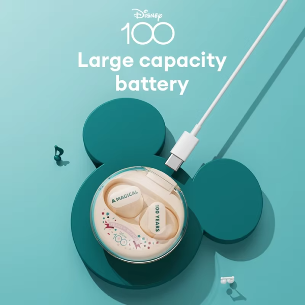 Disney 100th Anniversary Edition | QS-T1 Wireless Bluetooth 5.3 Earbuds – HiFi Stereo Sound, Low Latency, Random Color
