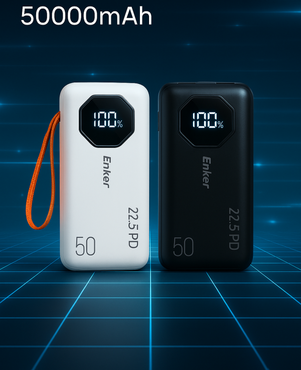 Enker 50000mAh Power Bank – Unleash Endless Power with Ultra-High Capacity, Lightning-Fast Charging, and Premium Lithium Battery