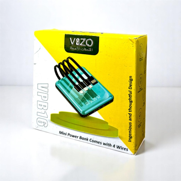 Vizo VPB16 | 10,000mAh Mini Power Bank – Pocket-Sized Charger for Android Phones – Stylish & Random Color Options