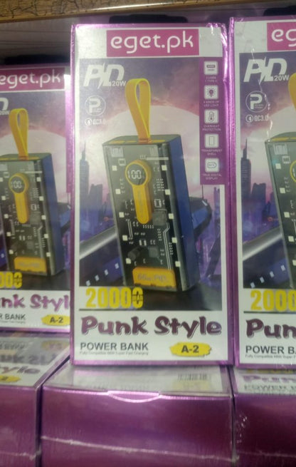 20,000mAh Transparent Power Bank – 66W Super Fast Charging High Capacity | PD 20W | Ultra-Fast & Stylish