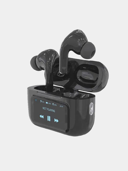 A9 Pro Wireless Earbuds | ANC/ENC Noise Reduction | Touchscreen Display | BT 5.4 | For Android & iOS – Apple-Style Design