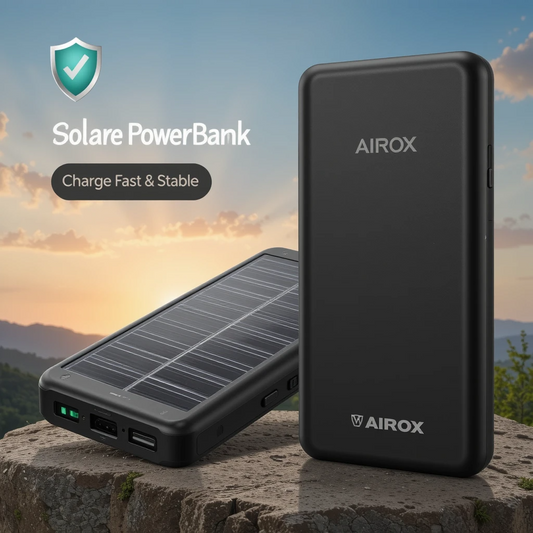 AIROX MP-10000 Solar Power Bank – Smart, Sustainable Charging Anywhere